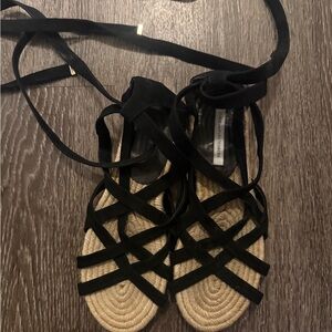 Diane Von Furstenberg Black and Tan Espadrilles